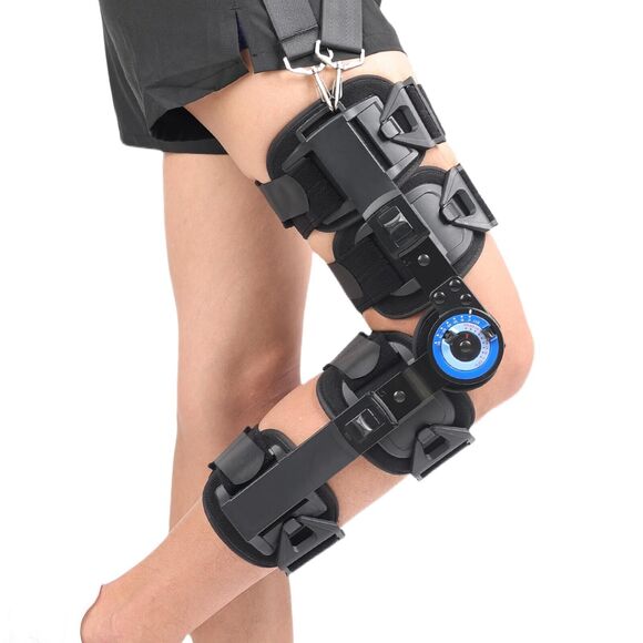 Hinged Knee Brace, Post Op ROM Adjustable Recovery Support for‎ ACL, PCL - Picture 1 of 6